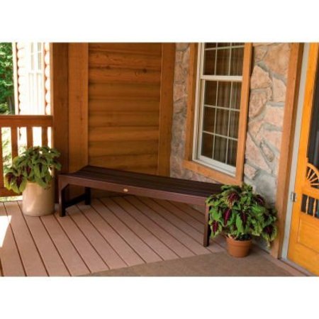 HIGHWOOD USA highwood 4' Lehigh Backless Outdoor Bench, Eco Friendly Synthetic Wood In Weathered Acorn AD-BENN2-ACE